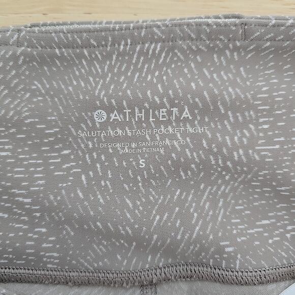 Athleta Salutation Stash Pocket Leggings Beige Women’s Size Small Tight Athletic - Picture 3 of 9